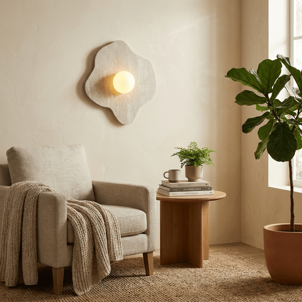 Mavelle Stone Petal Wall Sconce — product view 6