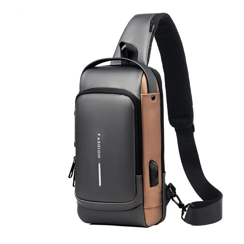 LoungeYard | Men’s Bag with USB Charger – Anti-Theft Crossbody Chest Bag — product view 5