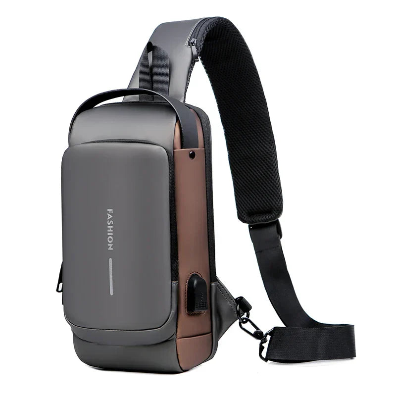 LoungeYard | Men’s Bag with USB Charger – Anti-Theft Crossbody Chest Bag — product view 6