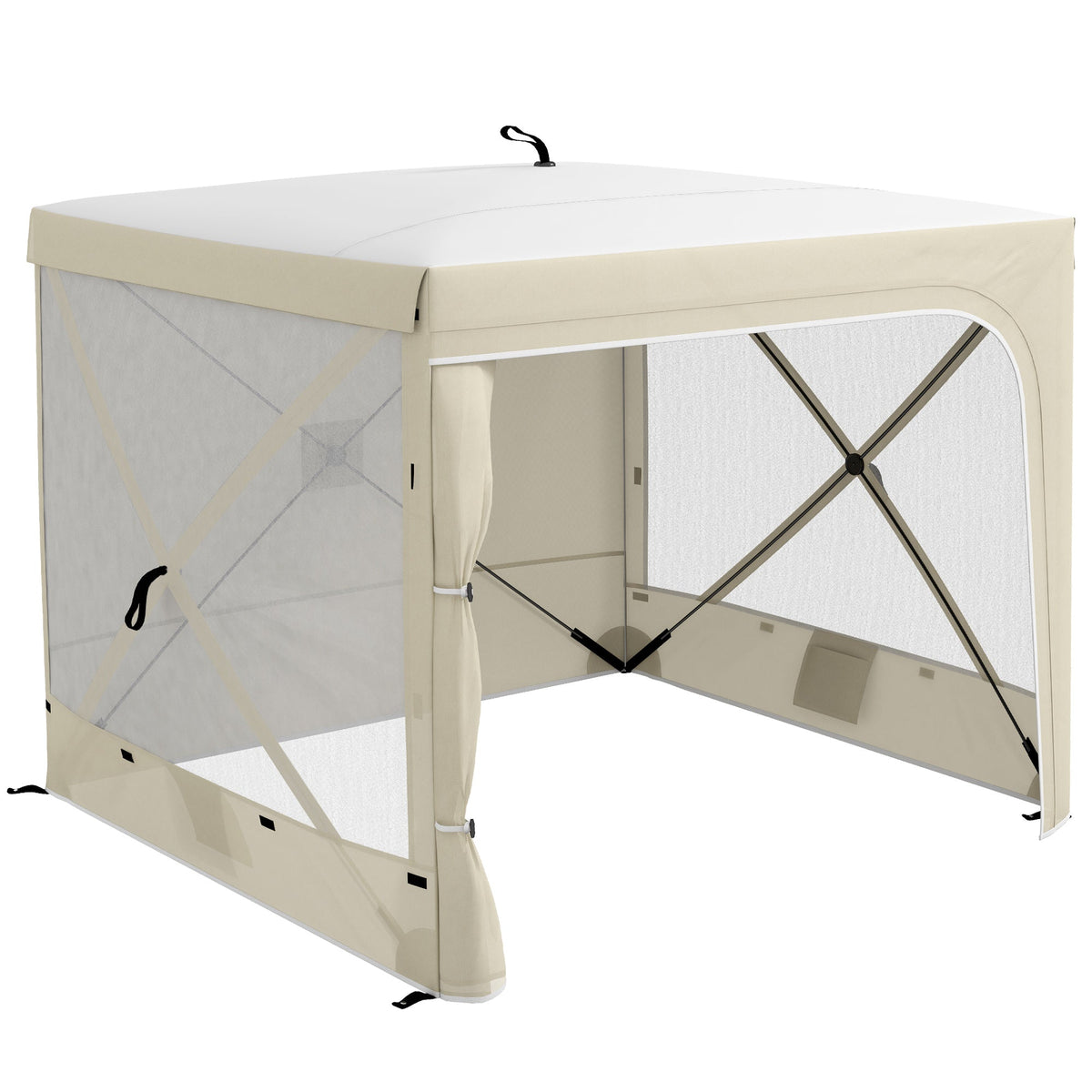 7' x 8' Pop Up Canopy Tent with Curtains and Netting, White — product view 1