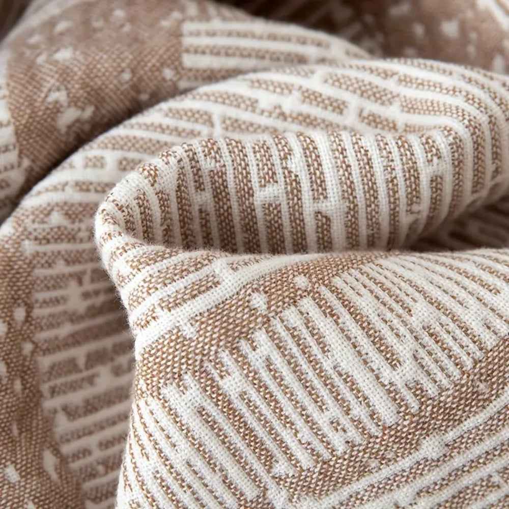LoungeYard | Mixed Tone Geometric Cotton Blanket — product view 5