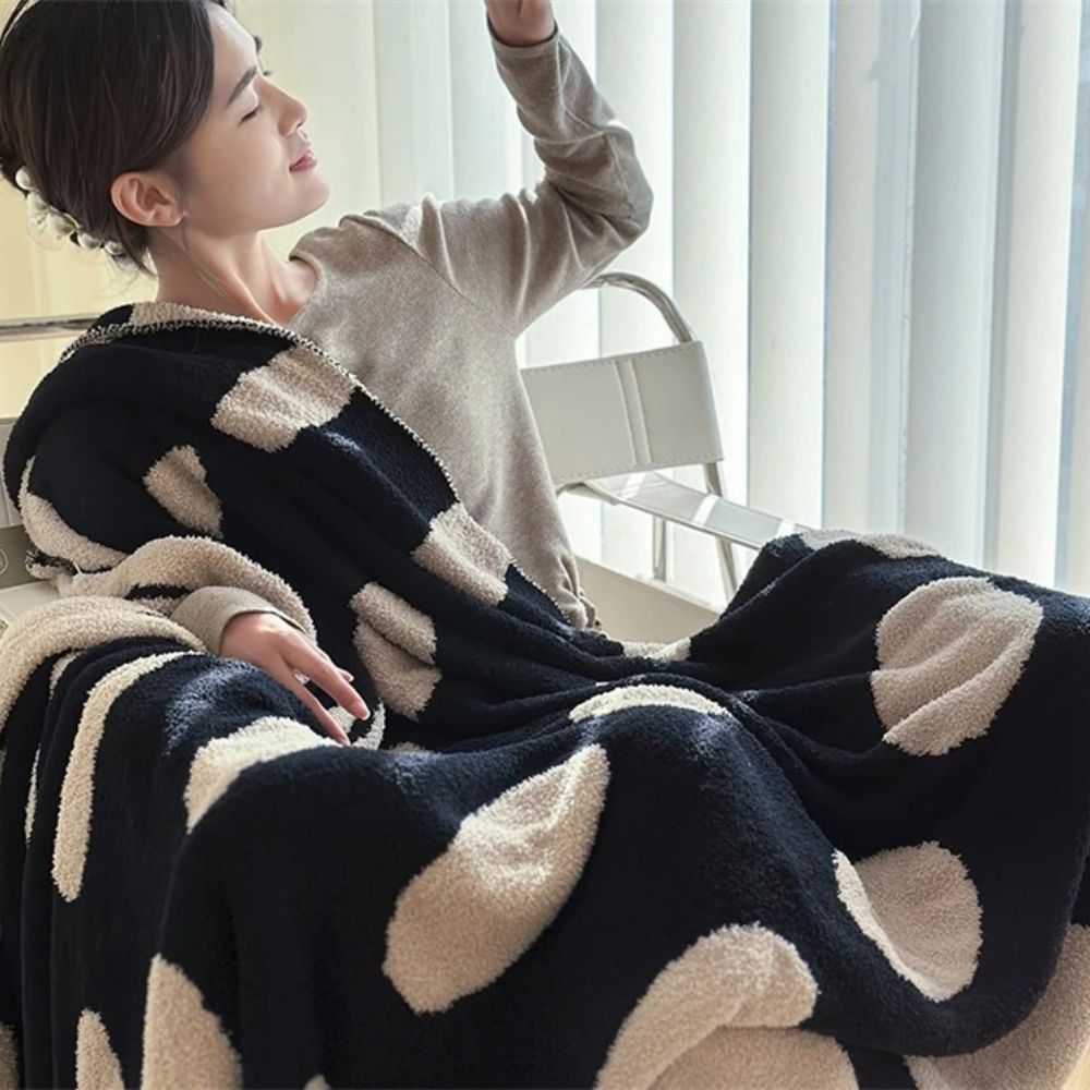 LoungeYard | Modern Polka Dot Fleece Blanket — product view 6