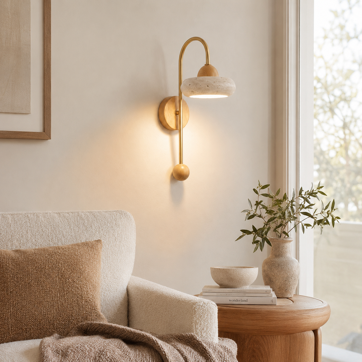 Morrison Travertine Wall Sconce — product view 2