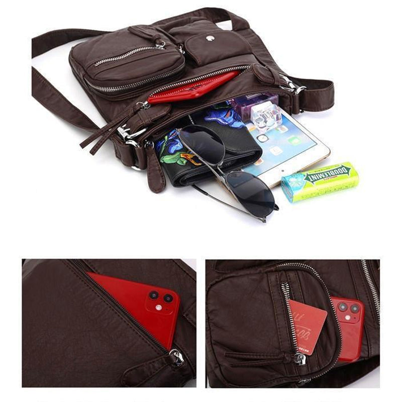 LoungeYard | Multi-Pocket Soft PU Shoulder Bag — product view 7