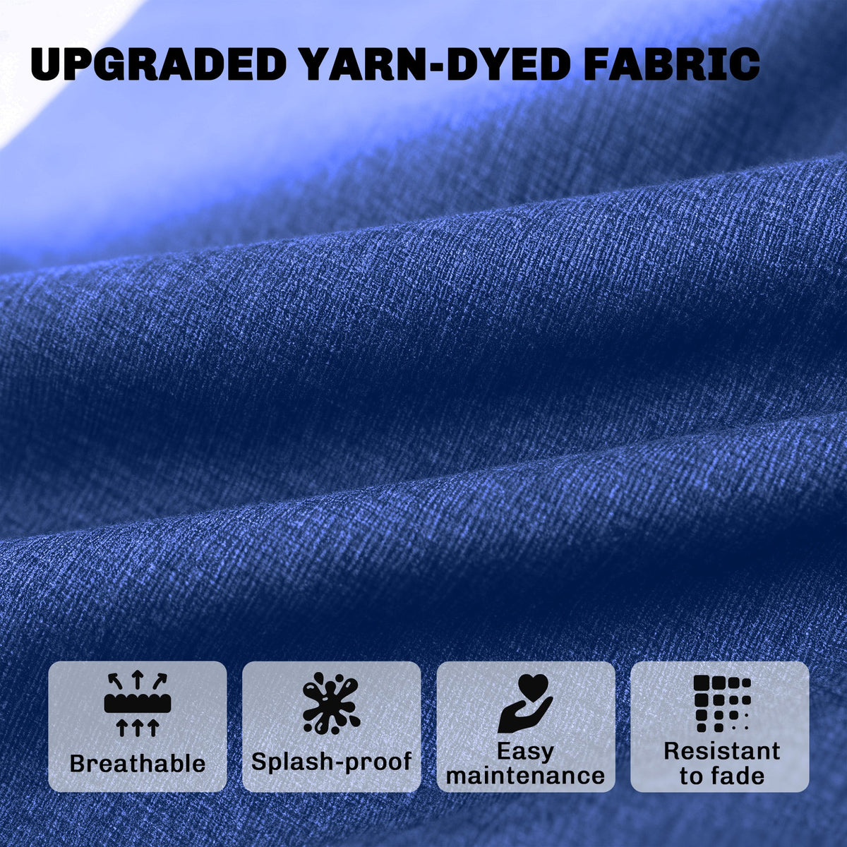 Set of 4 Outdoor Chair Cushions, 24" x 24", Navy Blue — product view 6