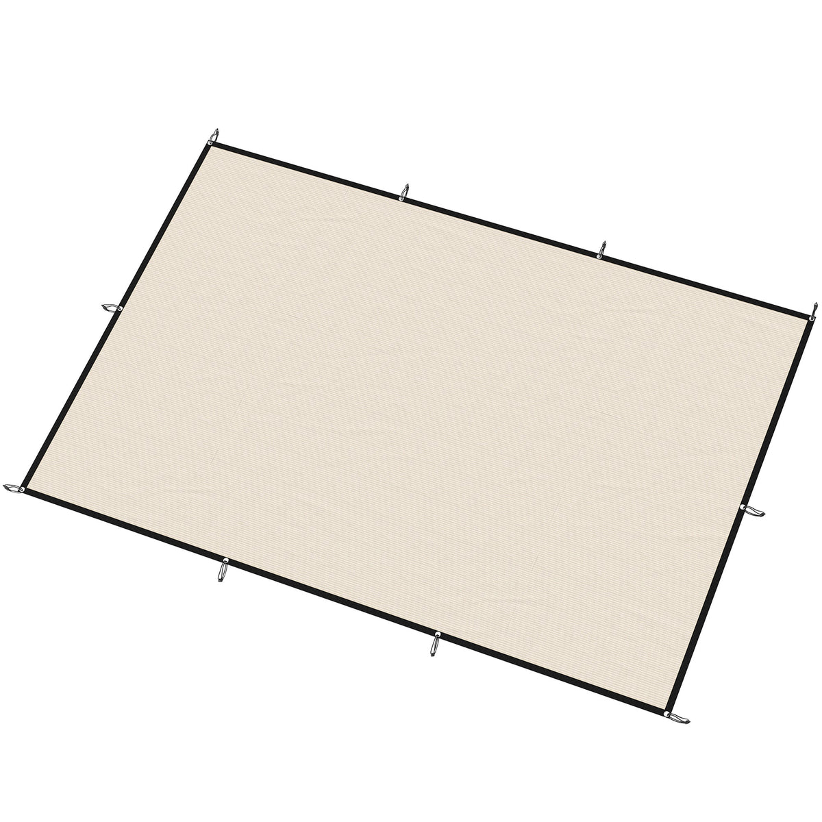 2 x 3 m Sun Shade Sail in Beige with Steel Eyelets & Bungee Cords, UV Protection — product view 2