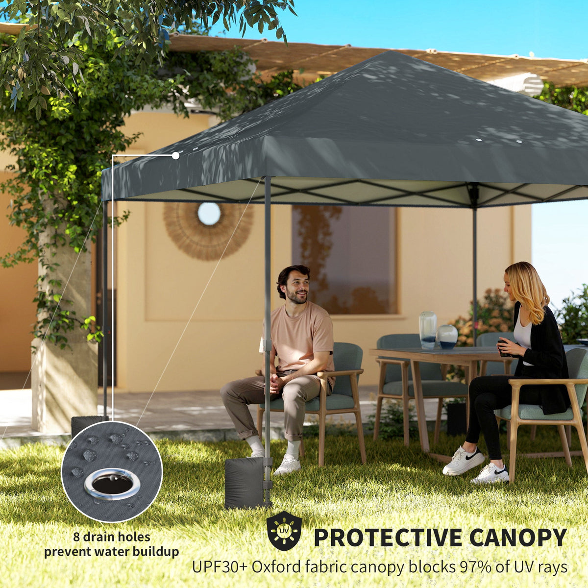 10' x 10' Pop Up Canopy Tent with Wheeled Carry Bag, Dark Gray — product view 7