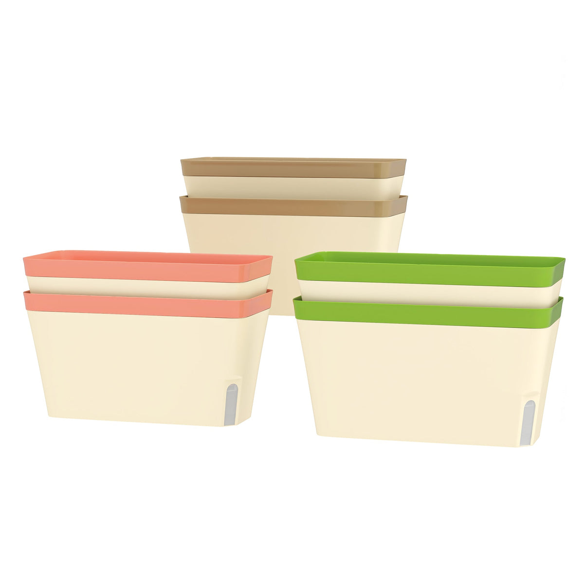 6 Pack 10.5" Self-Watering Planter Boxes with Water Level Indicator — product view 2