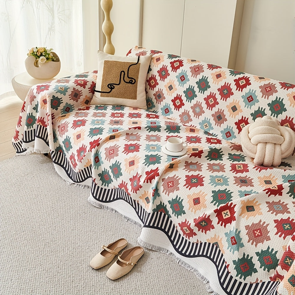 LoungeYard | Nomad Charm Geometric Sofa Throw Cover — product view 3