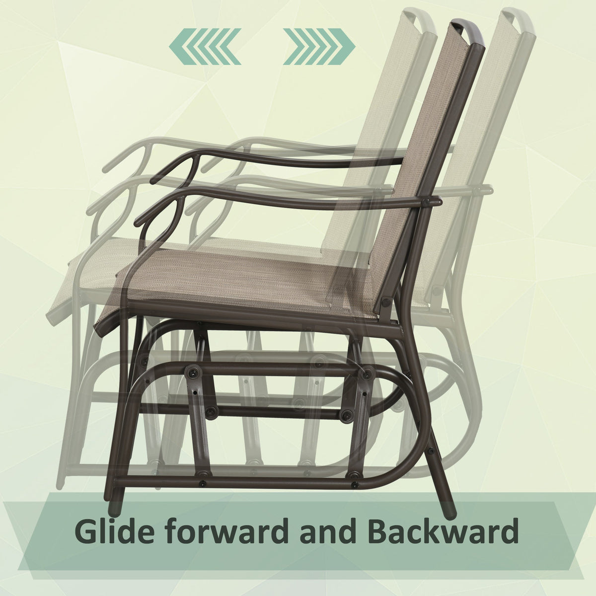3 Piece Outdoor Glider Chair with Coffee Table Bistro Set, Mixed Brown — product view 6