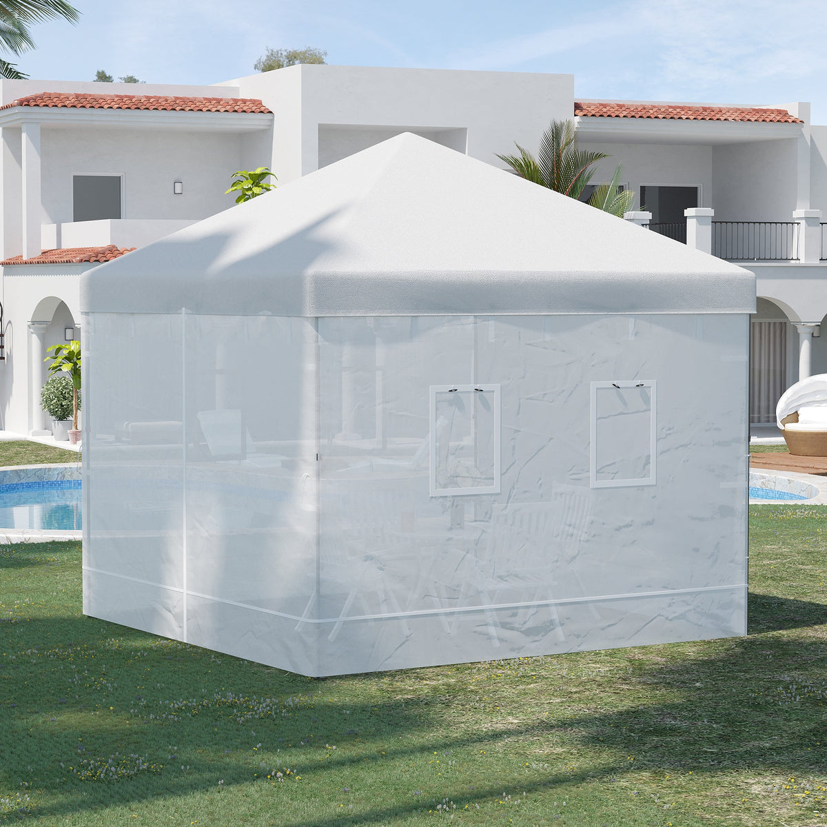 Pop Up Canopy Mesh Sidewalls Set of 4 for 10' x 10' Tent, White — product view 4