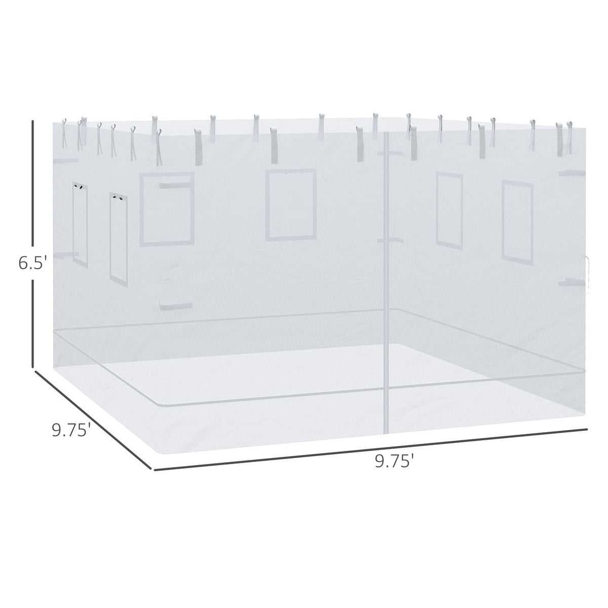 Pop Up Canopy Mesh Sidewalls Set of 4 for 10' x 10' Tent, White — product view 5