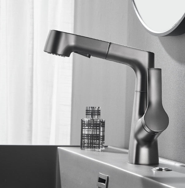 LoungeYard | Vanity faucet with swivel, pull-out hand shower — product view 3