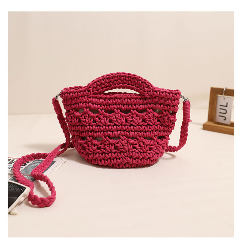 Playful macrame handbag with textured surface LoungeYard — product view 7