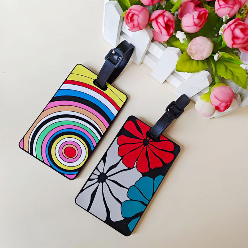Unisex Vibrant Geometric Pattern Luggage Tag LoungeYard — product view 7