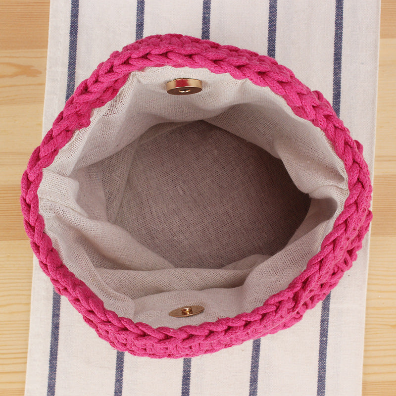 Playful macrame shoulder bag with braided handle LoungeYard — product view 4