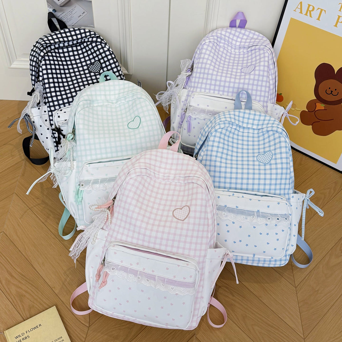 Playful Bunny Ears School Backpack LoungeYard — product view 4