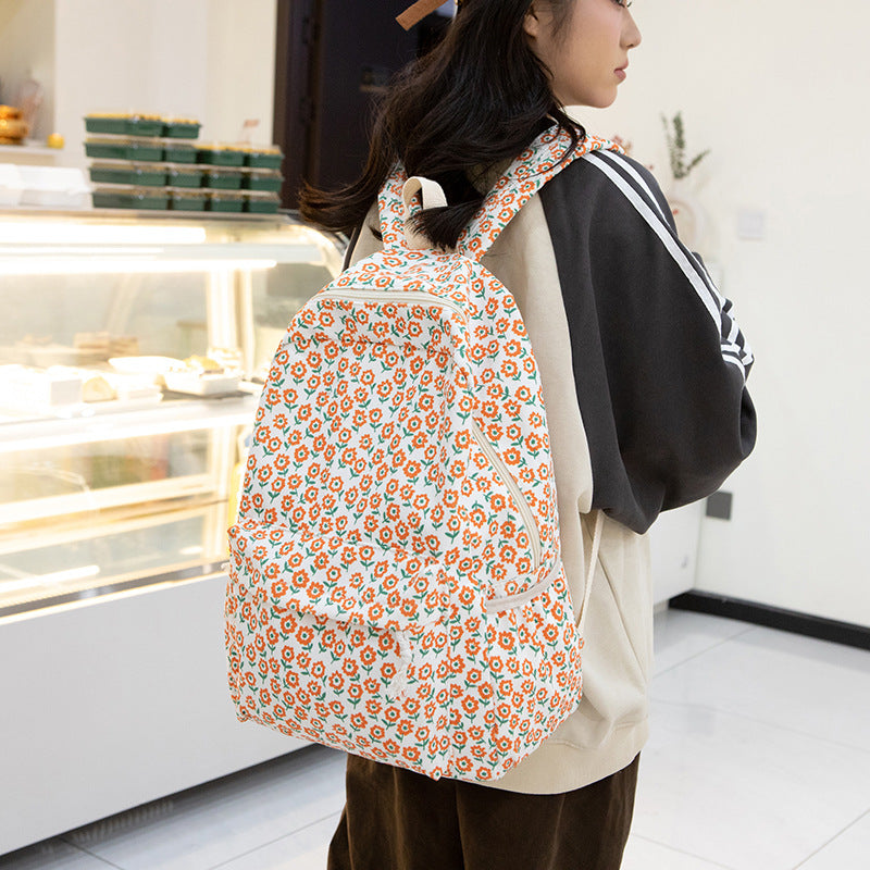 Flower Pattern Backpack LoungeYard — product view 4