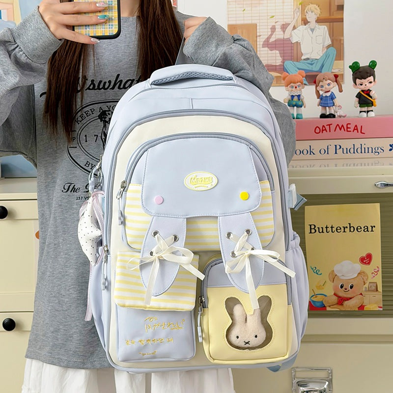 Playful Bunny-Ear Print Backpack LoungeYard — product view 2