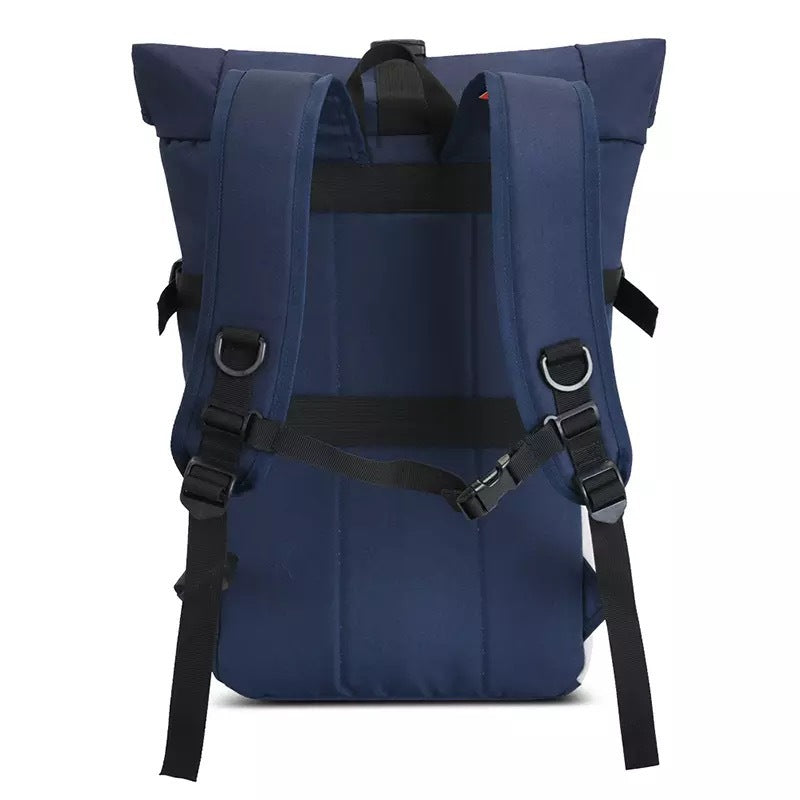 Modern rolltop backpack with multifunctional exterior pockets LoungeYard — product view 1