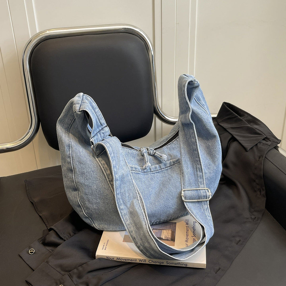 Chic Denim Shoulder Bag LoungeYard — product view 7