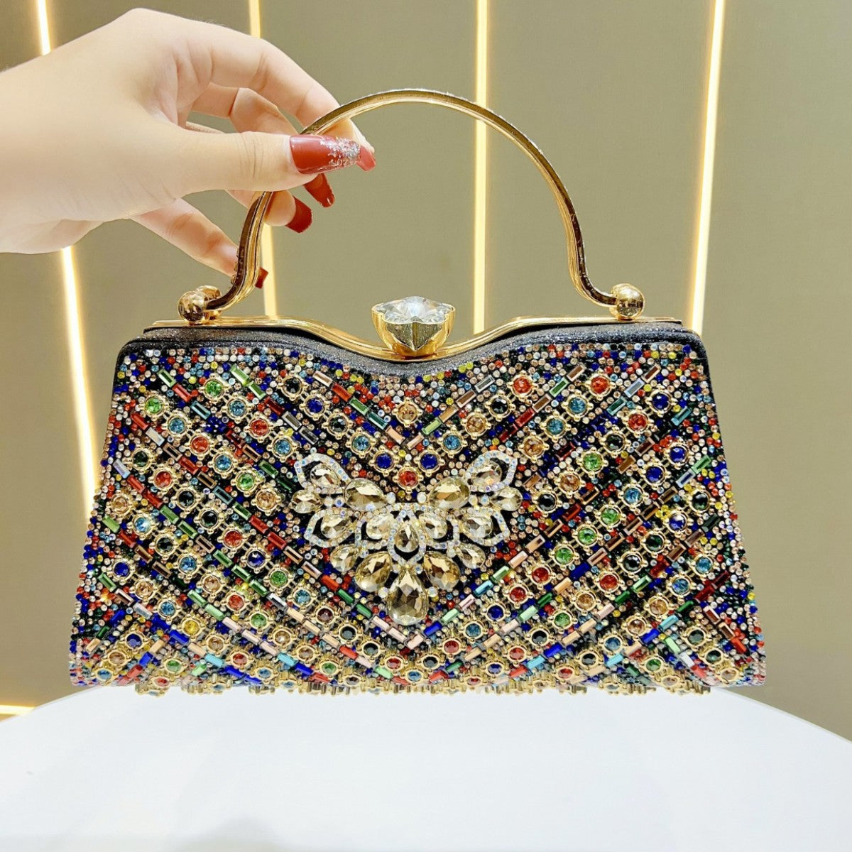 Decorative Rhinestone Evening Bag — product view 1