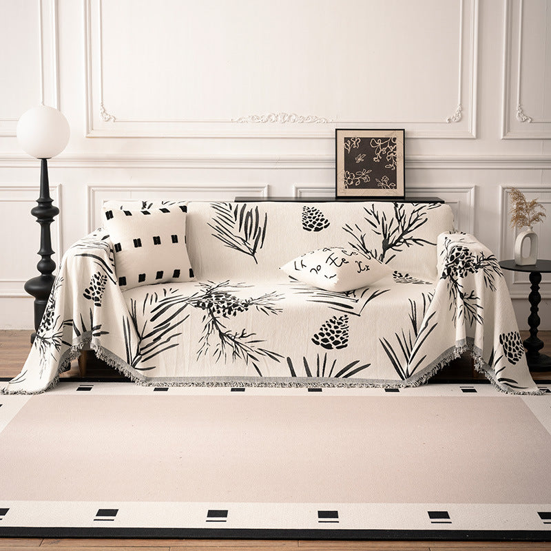 Leaf Print Decorative Throw Blanket — product view 2