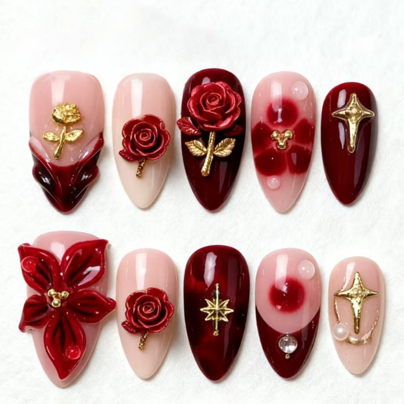 Elaborate Floral Design Press-On Nails — product view 1