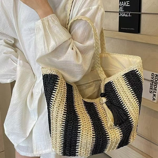 Designer Beach Bag with Textured Weave LoungeYard — product view 3