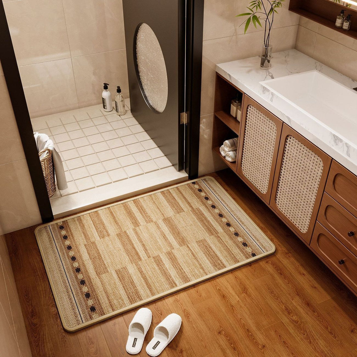 Textured Non-Slip Bathroom Mat LoungeYard — product view 2