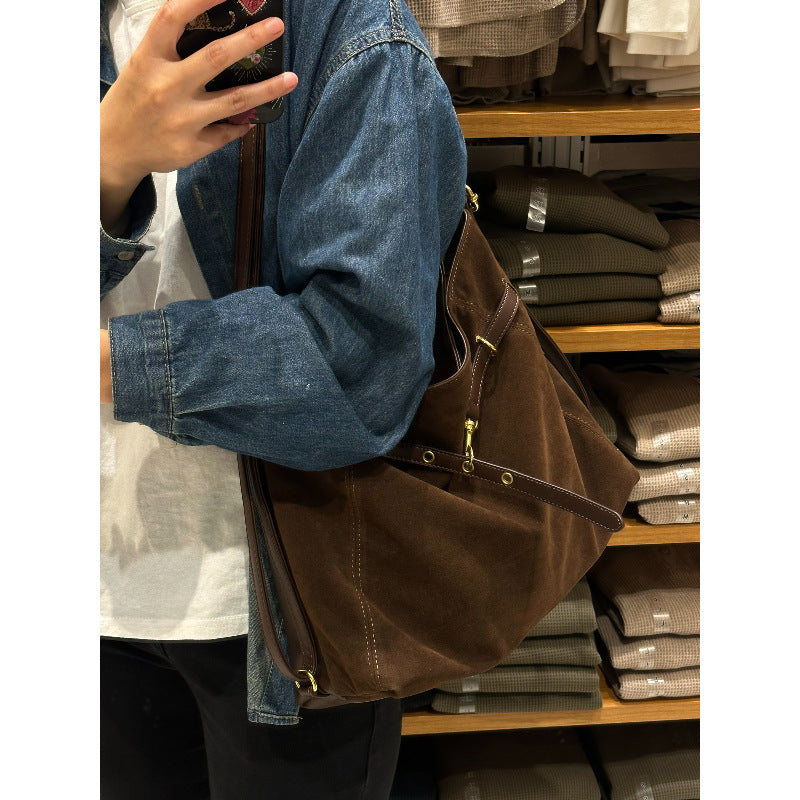 Elegant Suede Shoulder Bag LoungeYard — product view 3