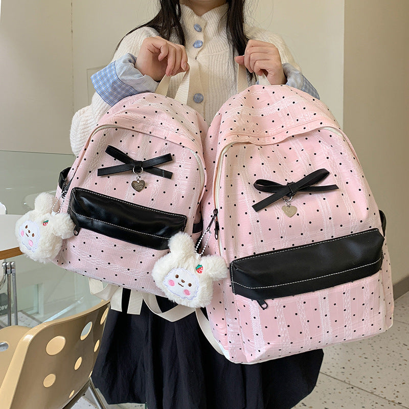 Polka Dot Patterned Mini Backpack LoungeYard — product view 2