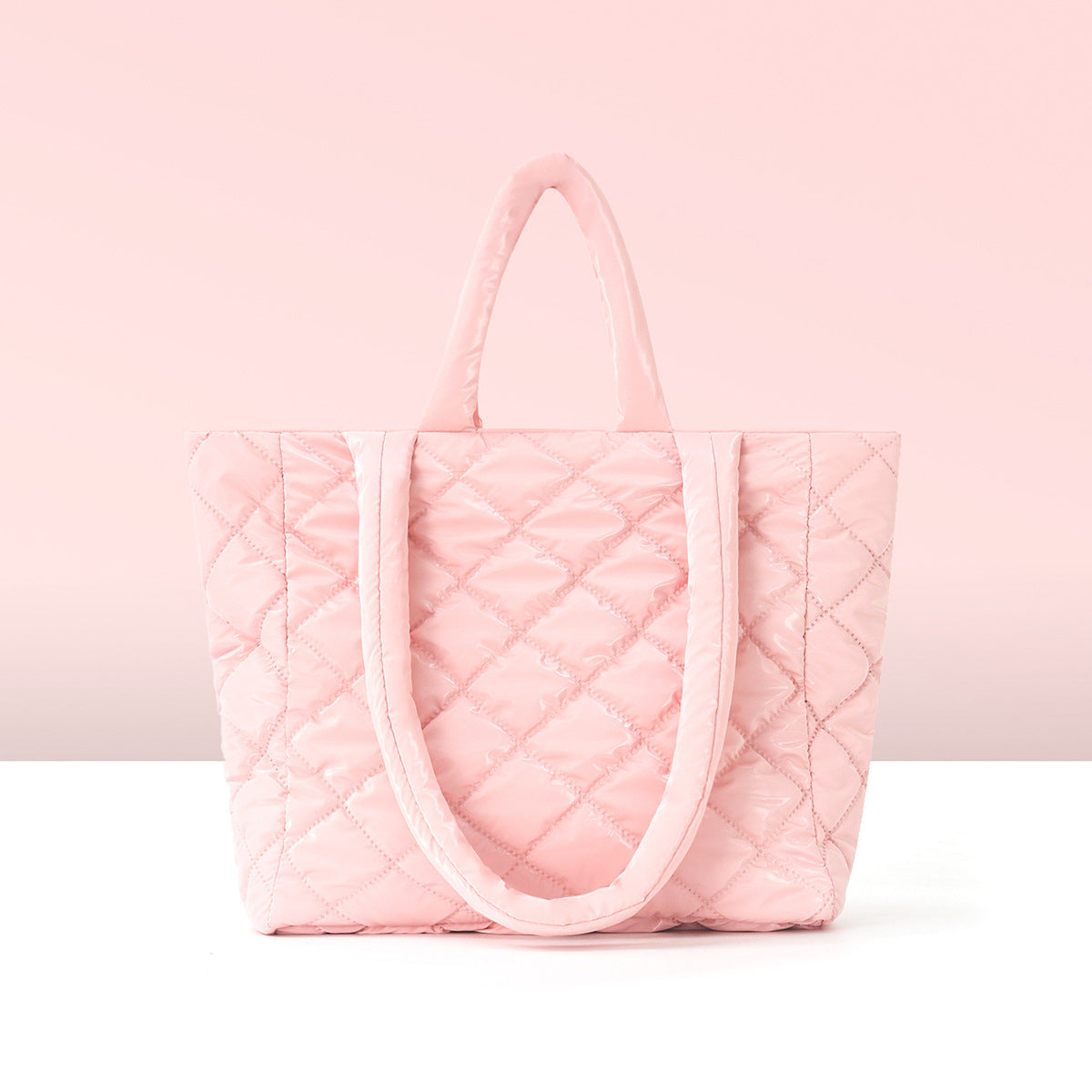 Padded Tote Bag in Modern Check Design LoungeYard — product view 2