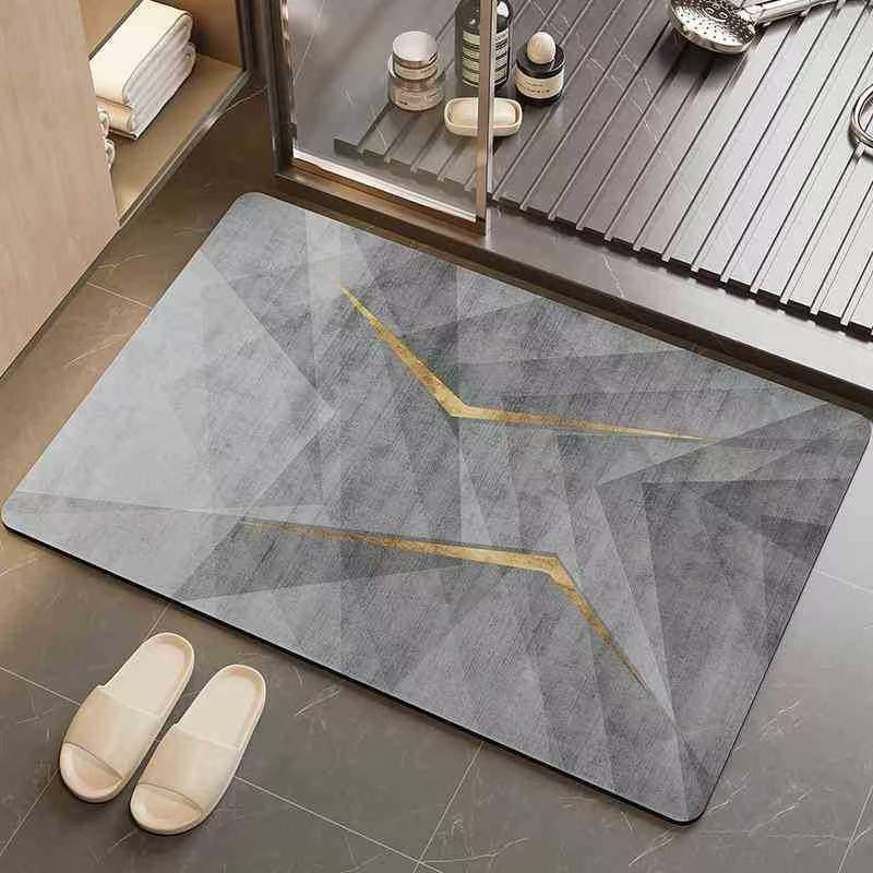 Geometric Pattern Bathroom Mat Bowlift — product view 1