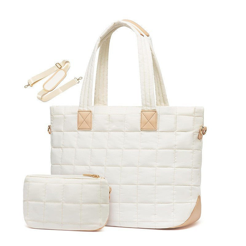 Elegant Quilted Tote Bag with Removable Wallet LoungeYard — product view 4