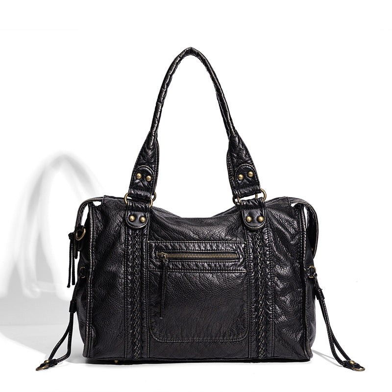 Distressed Leather Satchel Bag LoungeYard — product view 2