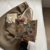 Floral Embellished Mini Tote Bag