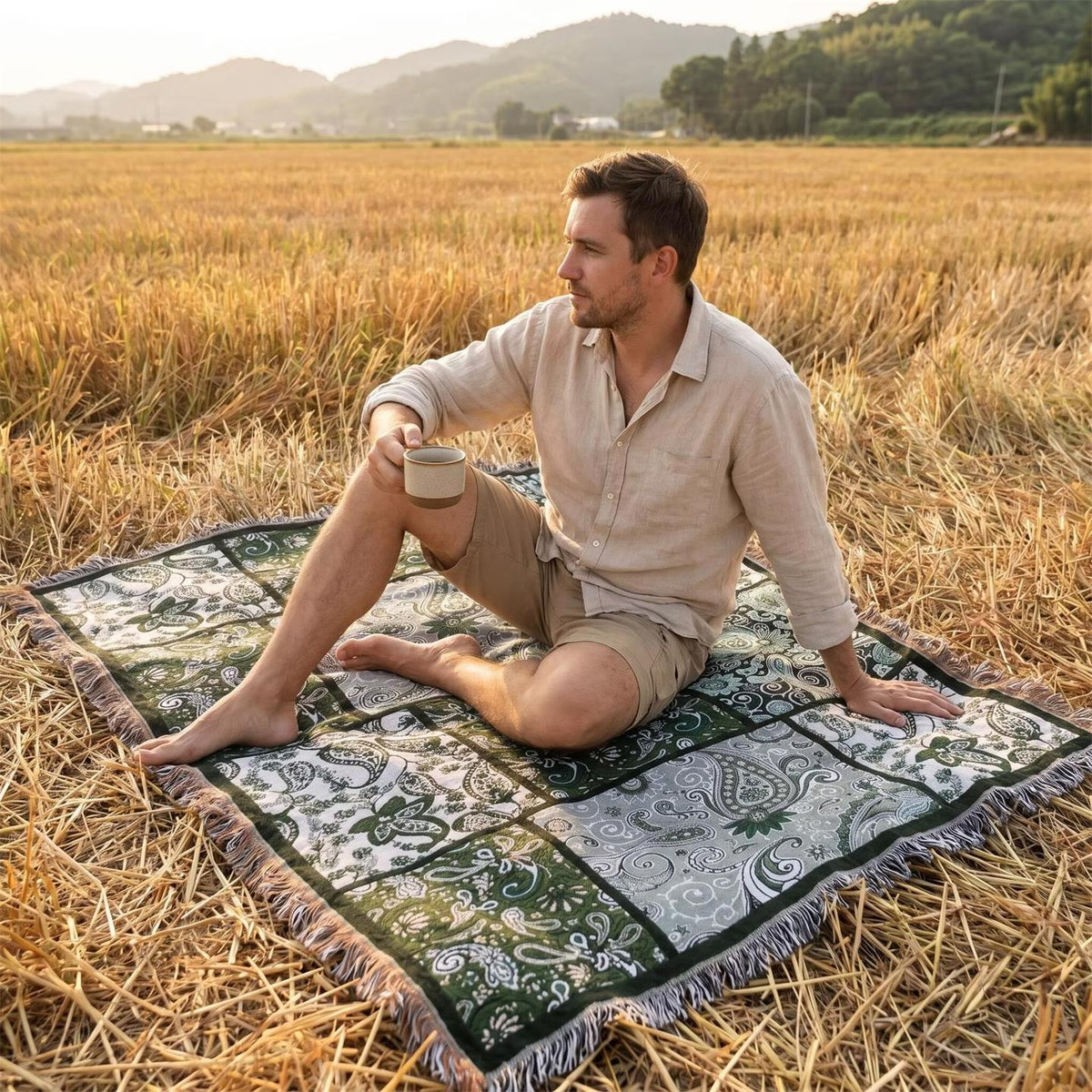 Decorative Patchwork Throw Blanket — product view 3