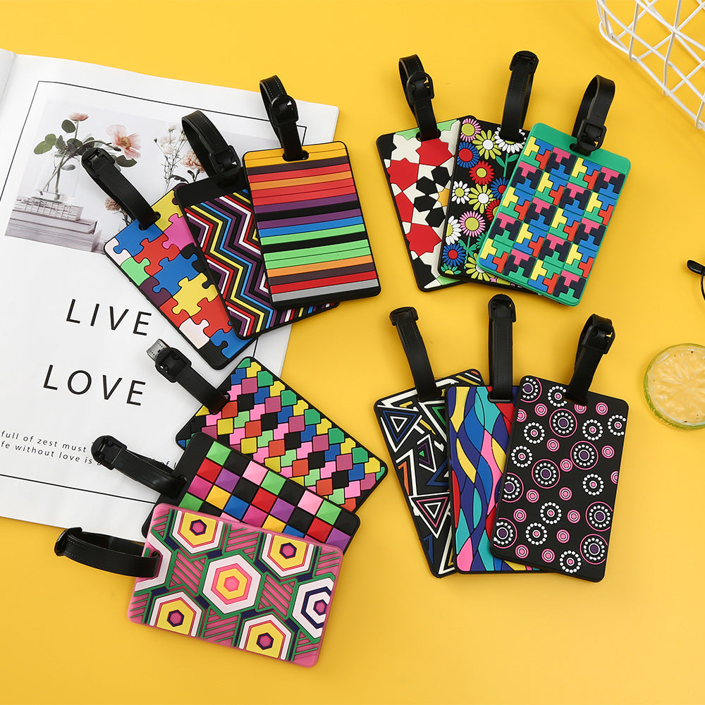 Unisex Luggage Tag with Modern Geometric Design LoungeYard — product view 1