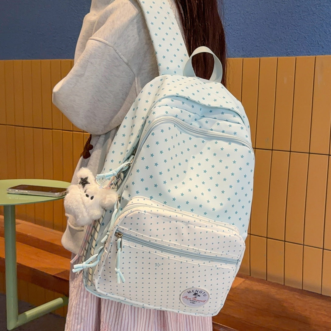 Whimsical Star-Patterned School Backpack LoungeYard — product view 1