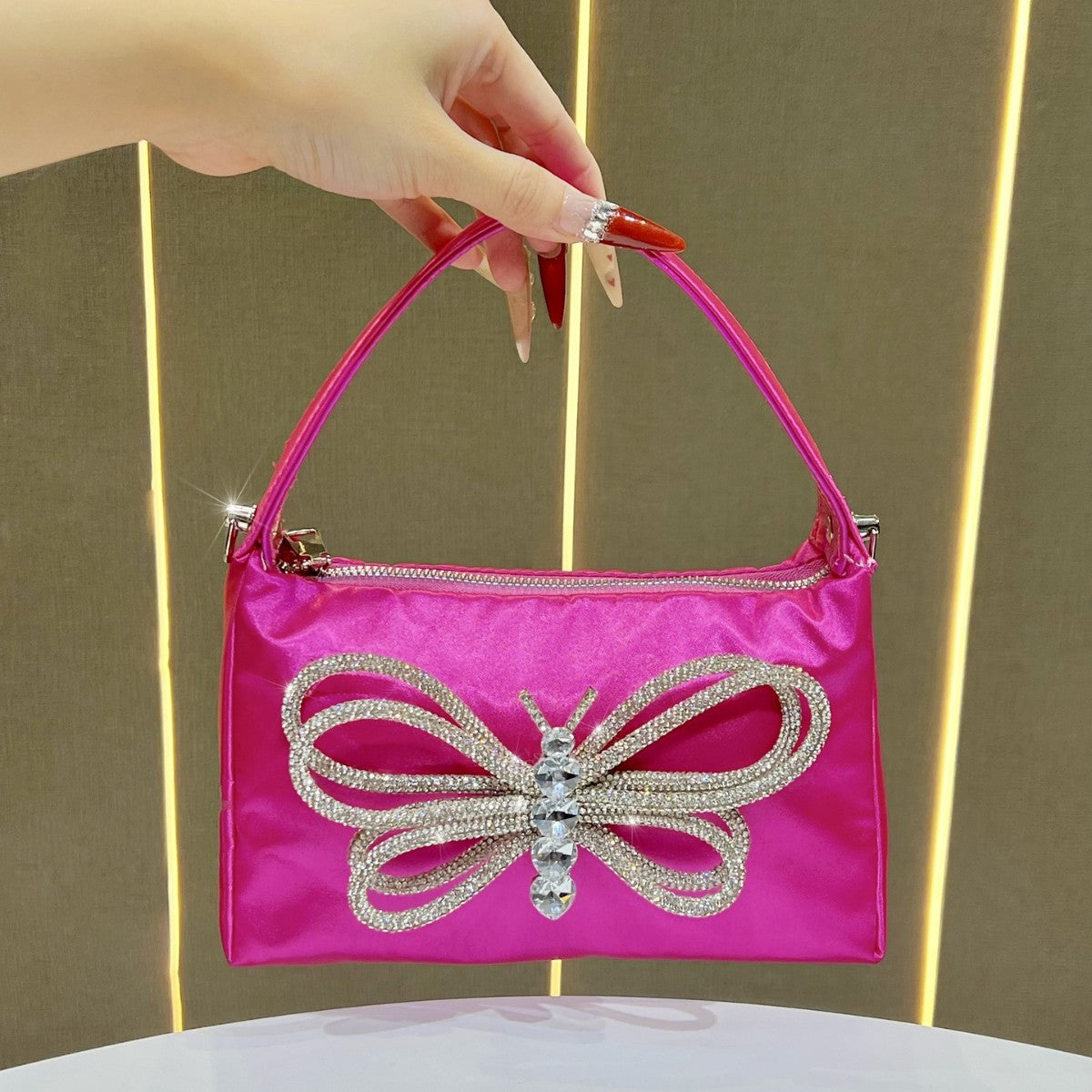 Butterfly-Embellished Evening Handbag — product view 1