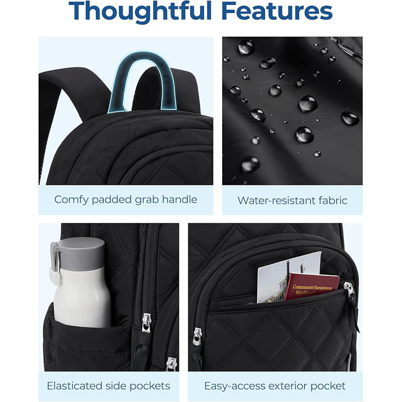 Quilted Backpack with Multiple Compartments LoungeYard — product view 4