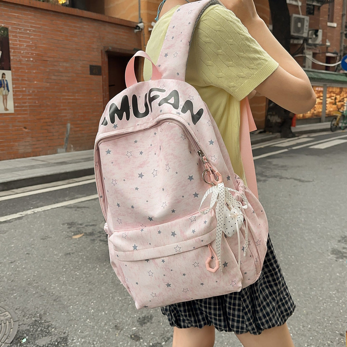 Casual Star-Embellished Backpack LoungeYard — product view 2