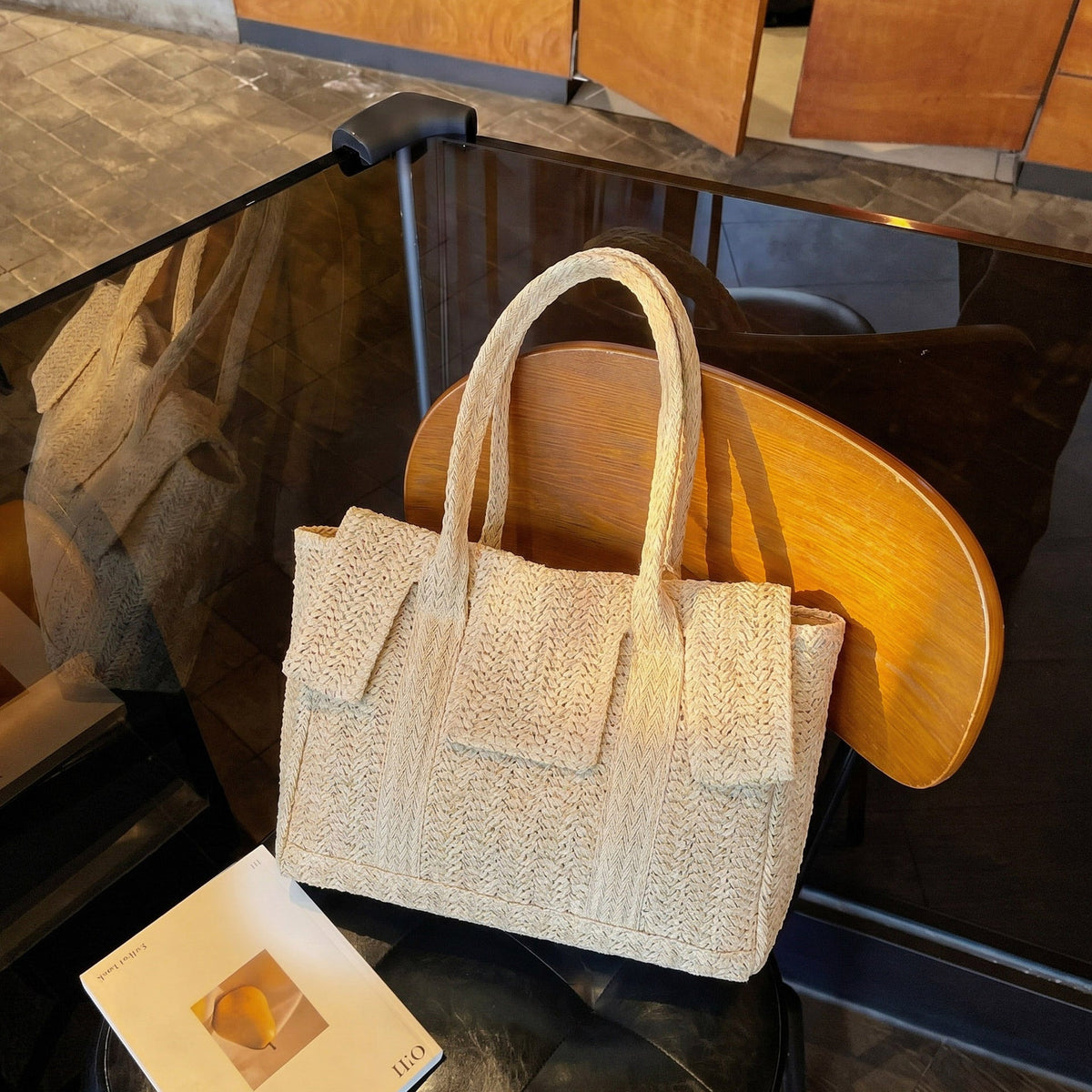 Large Handwoven Shopping Bag LoungeYard — product view 3