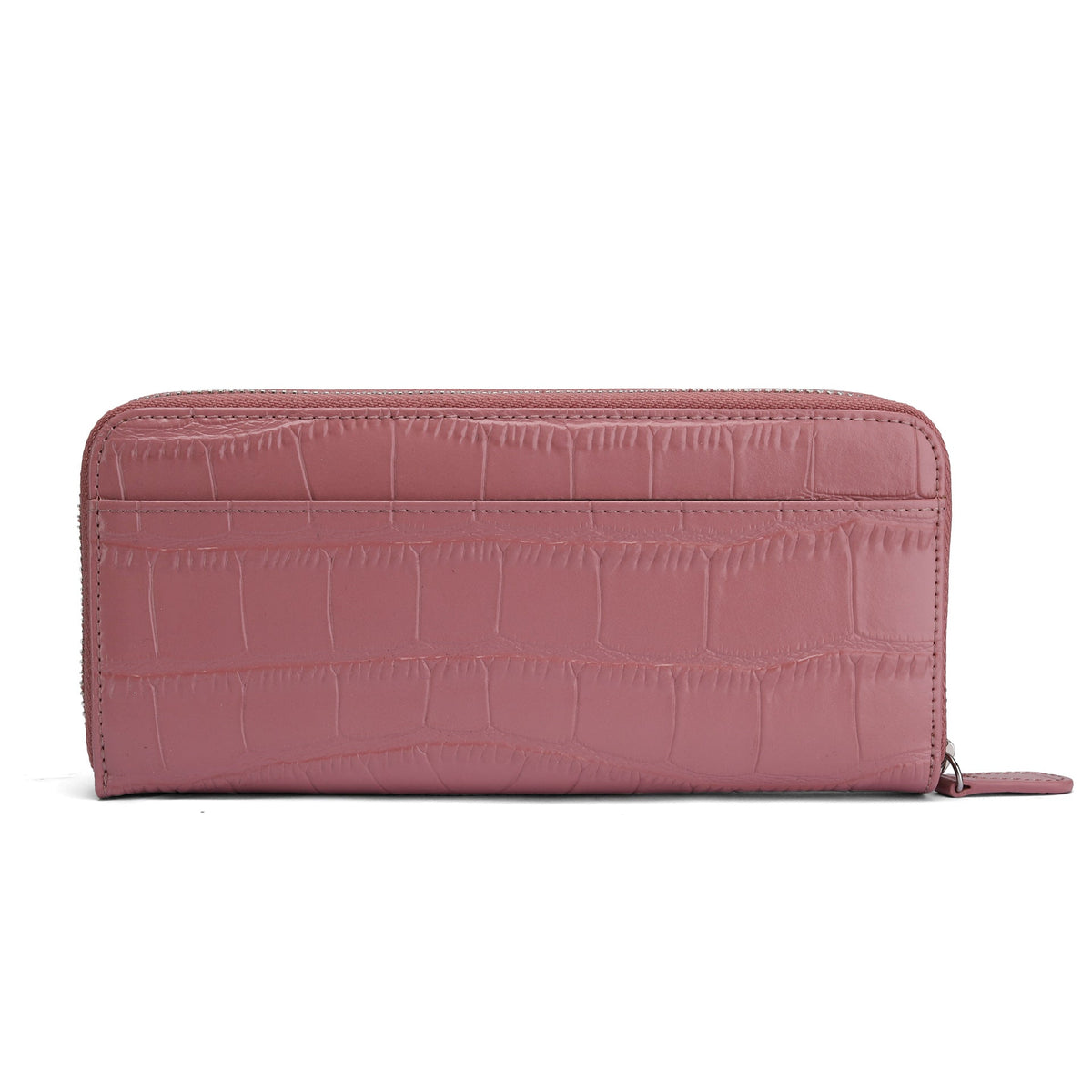Crocodile-Embossed Zip-Around Wallet LoungeYard — product view 3