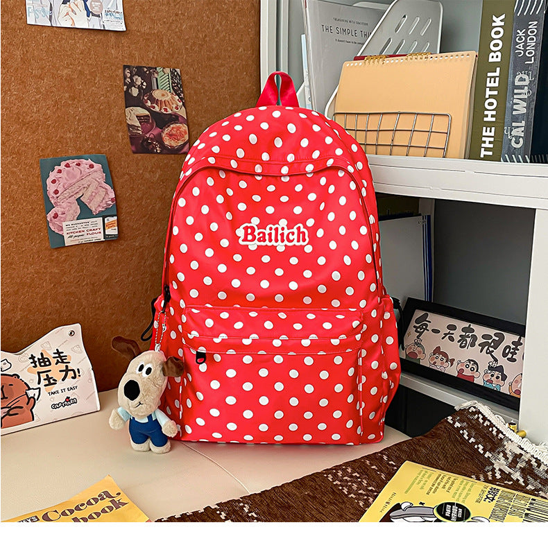 Polka Dot Patterned Casual Backpack — product view 2
