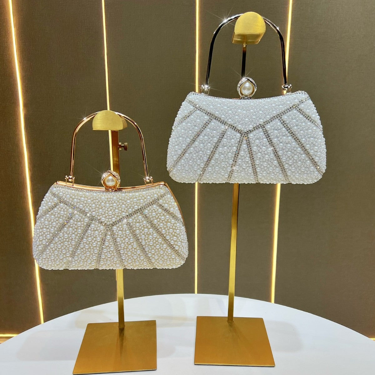 Pearlescent Beaded Evening Clutch — product view 4