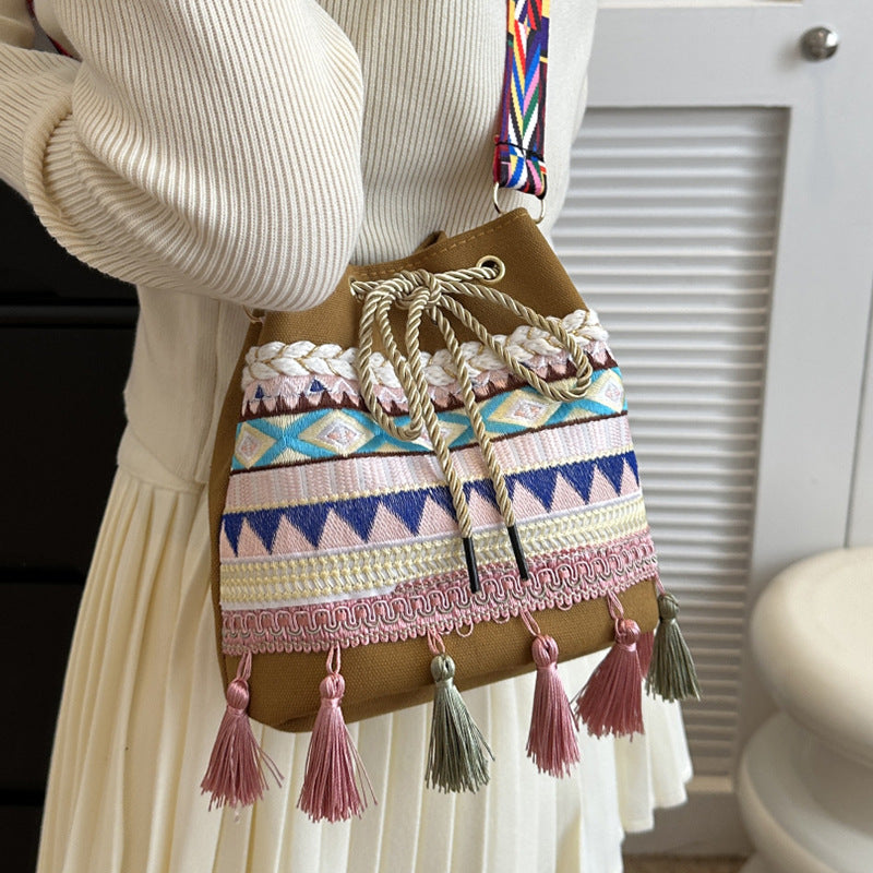 Embroidered Festival Drawstring Bag — product view 3