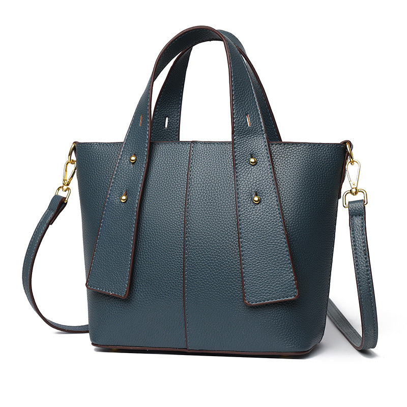 Textured Vegan Leather Multi-Pocket Tote LoungeYard — product view 5