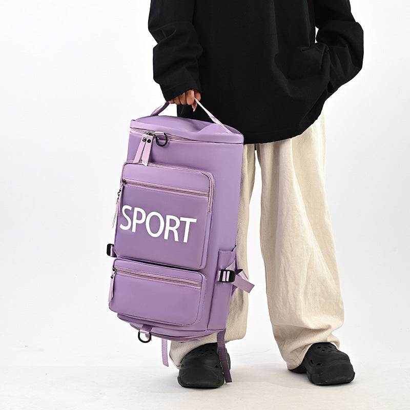 Sporty backpack with multiple compartments and reflective elements LoungeYard — product view 2